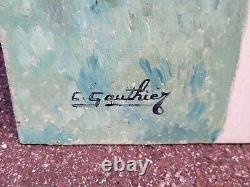 C. GAUTHIER. Saut D' Obstacle. Peinture huile sur panneau de bois