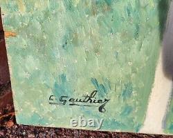 C. GAUTHIER. Saut D' Obstacle. Peinture huile sur panneau de bois