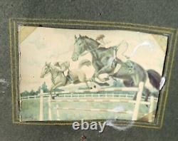 C. GAUTHIER. Saut D' Obstacle. Peinture huile sur panneau de bois