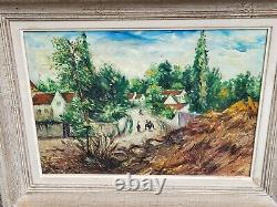 C. TERRAIL. Paysage Animé. Peinture huile sur panneau de bois