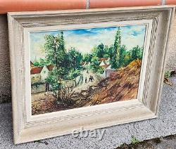 C. TERRAIL. Paysage Animé. Peinture huile sur panneau de bois