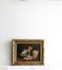 Cadre Ancien Bois Dore Peinture Huile Sur Bois Chat Et Chatons