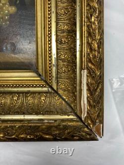 Cadre en bois doré, (XIXe s) huile sur acajou