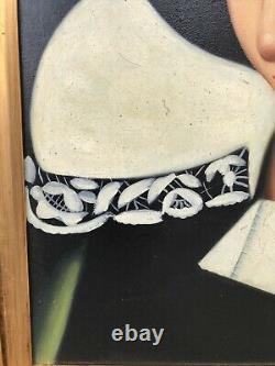 Carré Peinture Huile sur Toile Tamara De Lempicka Cadre en Bois 90 x 71