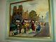 Cathédrale Notre Dame De Paris Peinture Huile Sur Bois Signé 1950 65 X 57