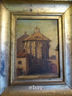 Chapelle huile sur bois ECOLE DU DEBUT DUxx è siècle