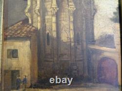 Chapelle huile sur bois ECOLE DU DEBUT DUxx è siècle