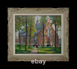 Charles Henri Verbrugghe 1877-1974. École Belge. Le béguinage de Bruges
