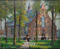 Charles Henri Verbrugghe 1877-1974. École Belge. Le béguinage de Bruges