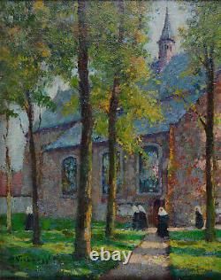 Charles Henri Verbrugghe 1877-1974. École Belge. Le béguinage de Bruges