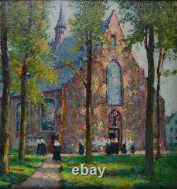 Charles Henri Verbrugghe 1877-1974. École Belge. Le béguinage de Bruges