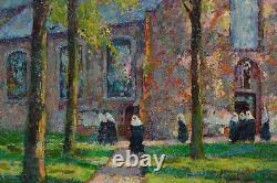 Charles Henri Verbrugghe 1877-1974. École Belge. Le béguinage de Bruges
