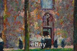 Charles Henri Verbrugghe 1877-1974. École Belge. Le béguinage de Bruges