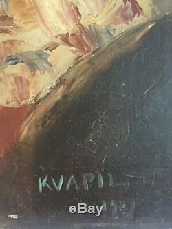 Charles KVAPIL (1884-1957) Bouquet de fleurs Huile sur panneau