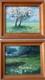 Charmantes Peintures Impressionnistes 1920 Paysages Printaniers Signature