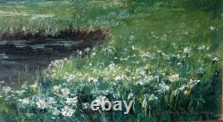 Charmantes Peintures Impressionnistes 1920 Paysages Printaniers Signature