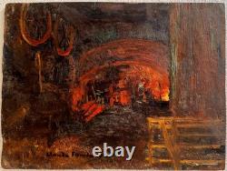 Claude Firmin (1864-1944) Avignon Provence Scène de forge double face, 1910