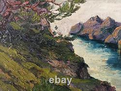 Cote Rocheuse /bord de Mer Huile sur Bois signée J. Guedon