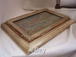 DEAUVILLE plage 1900 peinture signée HUILE sur toile ART NOUVEAU cadre BOIS