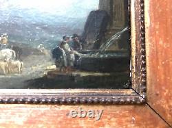 DEMACHY RUINES ANTIQUES avec personnages huile sur toile XVIIIe Signé