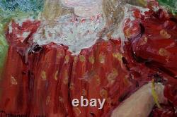 DEZAUNAY Emile Alfred (1854-1938) Jeune femme au chapeau Huile sur toile