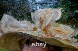 DEZAUNAY Emile Alfred (1854-1938) Jeune femme au chapeau Huile sur toile