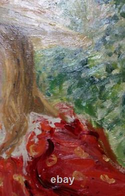 DEZAUNAY Emile Alfred (1854-1938) Jeune femme au chapeau Huile sur toile