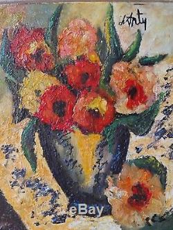 D'Anty, Composition florale, Ecole de Paris circa 1950
