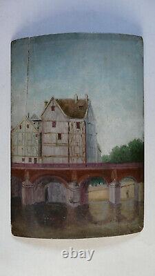 Douanier Rousseau petite HSP. Bois. Les moulins de Corbeil, attribuable