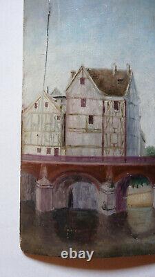 Douanier Rousseau petite HSP. Bois. Les moulins de Corbeil, attribuable