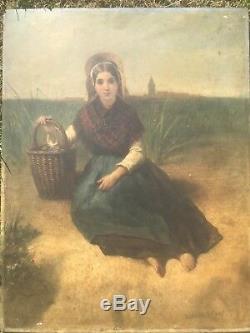 EECKHOUT, Victor (1821-1879) tableau peinture Huile sur Panneau XIX eme