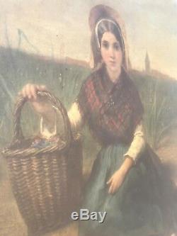 EECKHOUT, Victor (1821-1879) tableau peinture Huile sur Panneau XIX eme