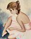 E. Jantet. Danseuse De Ballet. Peinture Huile Sur Panneau De Bois Signé