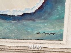 E. JANTET. Danseuse de Ballet. Peinture huile sur panneau de bois signé