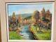 E. Viala. Paysage Bord De Rivière Sous Bois Peinture Huile Sur Toile Signé
