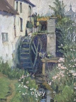 École Belge XX° Huile Sur Panneau Moulin en Brabant Wemmel