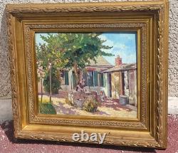 Ecole Française. Scène de Vie Rurale. 1923. Peinture huile sur panneau de bois