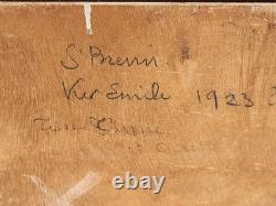 Ecole Française. Scène de Vie Rurale. 1923. Peinture huile sur panneau de bois
