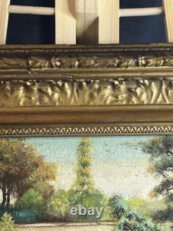 Ecole Française XIXè Huile sur carton Paysage de sous bois Rivière 1880 Ecole Française XIXè Huile sur carton Paysage de sous bois Rivière 1880