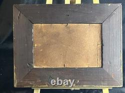 Ecole Française XIXè Huile sur carton Paysage de sous bois Rivière 1880