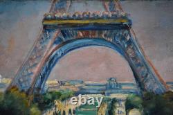 École Française vers 1930. Le pont d'Iéna et la tour Eiffel