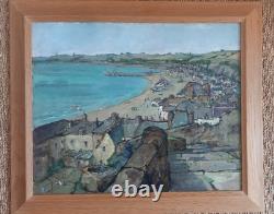 Ecole française, Le port de Cancale, huile sur bois, vers 1935/40
