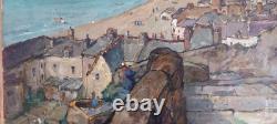 Ecole française, Le port de Cancale, huile sur bois, vers 1935/40