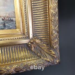 Ecole française, Tableau représentant une marine (12,5x17,5 cm)