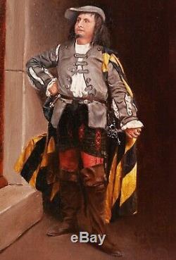 Édouard TOUDOUZE tableau portrait gentilhomme mousquetaire soldat épée costume