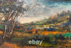 Elie PESATORI (1923-2000) Paysage Expressionniste Nature Arbres Vallée Campagne