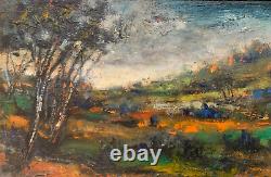 Elie PESATORI (1923-2000) Paysage Expressionniste Nature Arbres Vallée Campagne