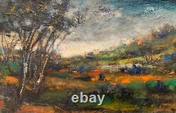 Elie PESATORI (1923-2000) Paysage Expressionniste Nature Arbres Vallée Campagne