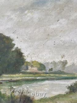 Émile Chaperon (1868 1946) Huile sur bois Signée Paysage La Marne XX