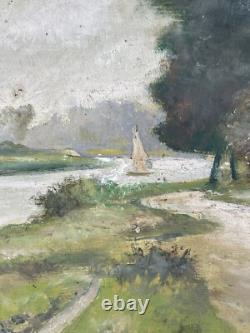 Émile Chaperon (1868 1946) Huile sur bois Signée Paysage La Marne XX